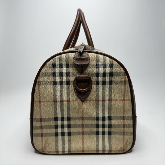 Burberry Nova Check Boston Bag | PVC & Leather | Beige | Unisex