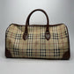 Burberry Nova Check Boston Bag | PVC & Leather | Beige | Unisex