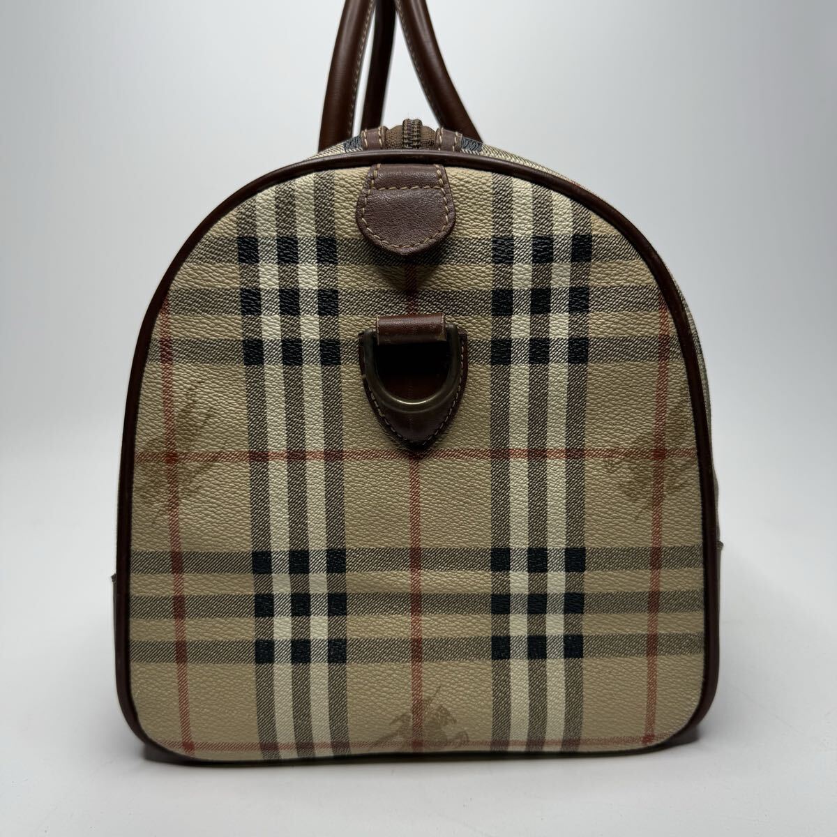 Burberry Nova Check Boston Bag | PVC & Leather | Beige | Unisex