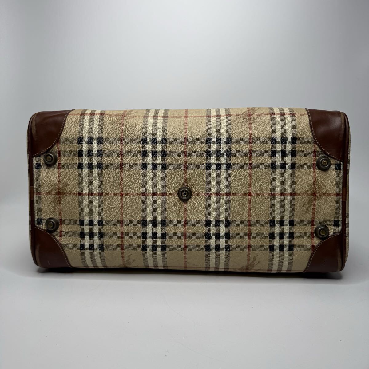 Burberry Nova Check Boston Bag | PVC & Leather | Beige | Unisex