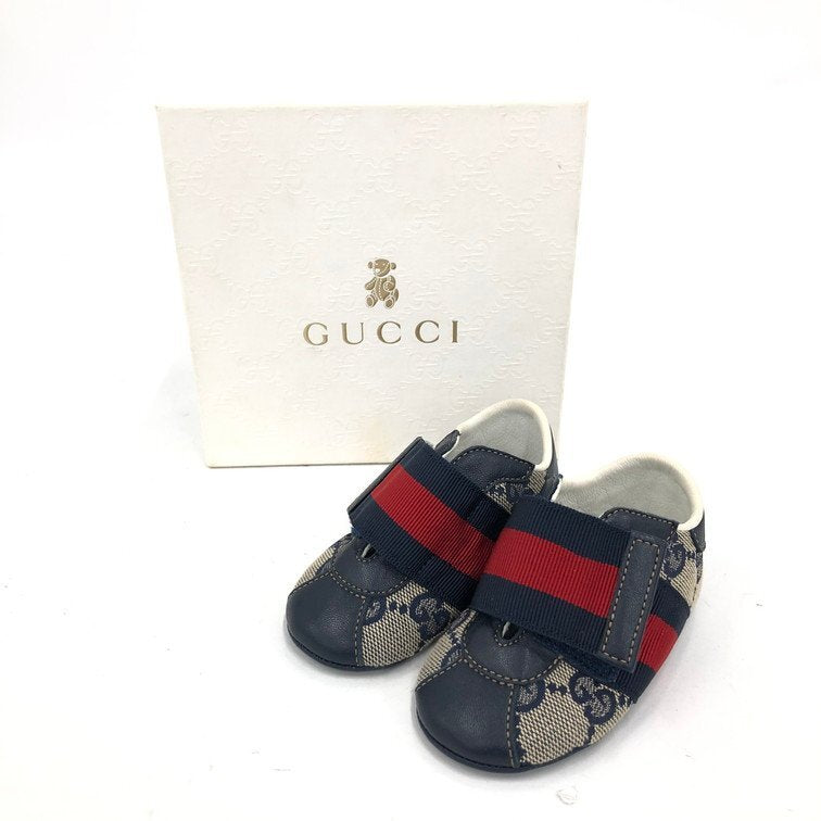 GUCCI GG Canvas Baby Shoes, Size 16, with Box