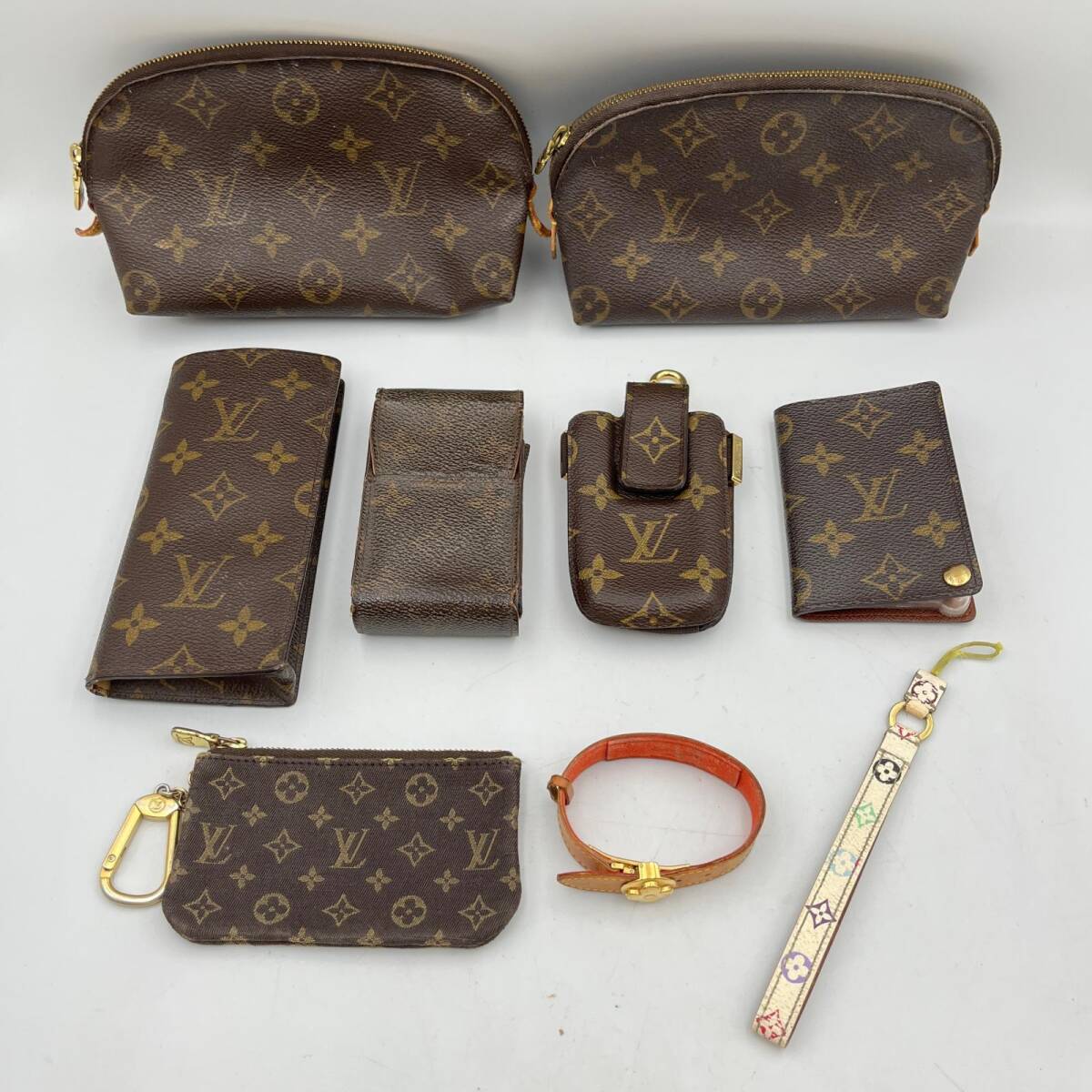 Louis Vuitton Monogram Canvas Accessories Bundle | 9 Pieces | Pouch, Card Case, Bracelet & More
