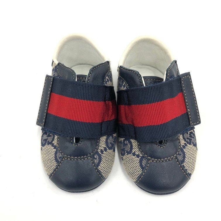 GUCCI GG Canvas Baby Shoes, Size 16, with Box