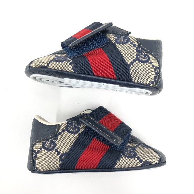 GUCCI GG Canvas Baby Shoes, Size 16, with Box