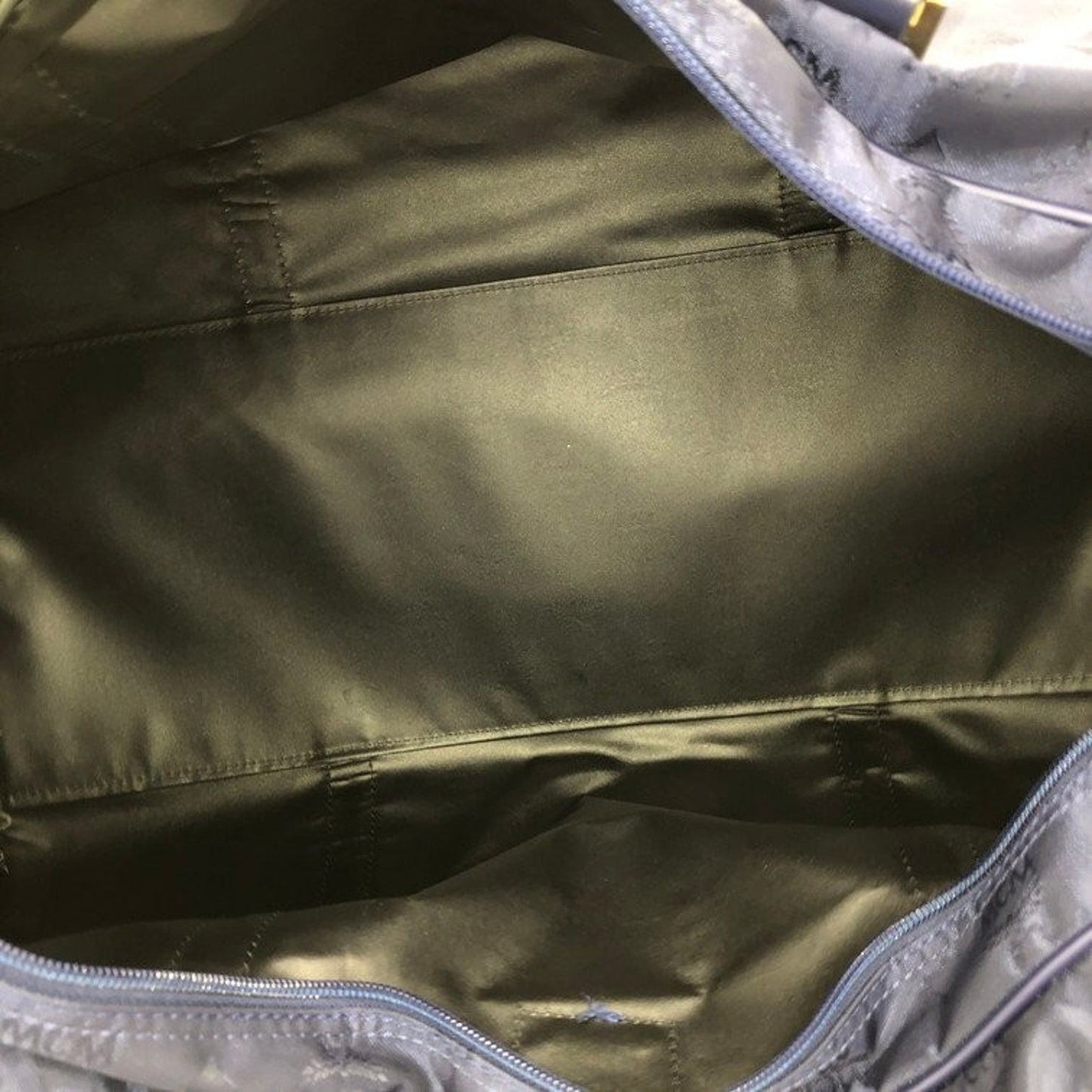 MCM Blue Visetos Monogram Duffle Weekender Bag with strap
