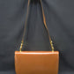 OLD GUCCI Vintage Shoulder Bag / Leather Camel Brown Crest Charm with Dust Bag 70s 80s w/COA