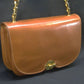 OLD GUCCI Vintage Shoulder Bag / Leather Camel Brown Crest Charm with Dust Bag 70s 80s w/COA