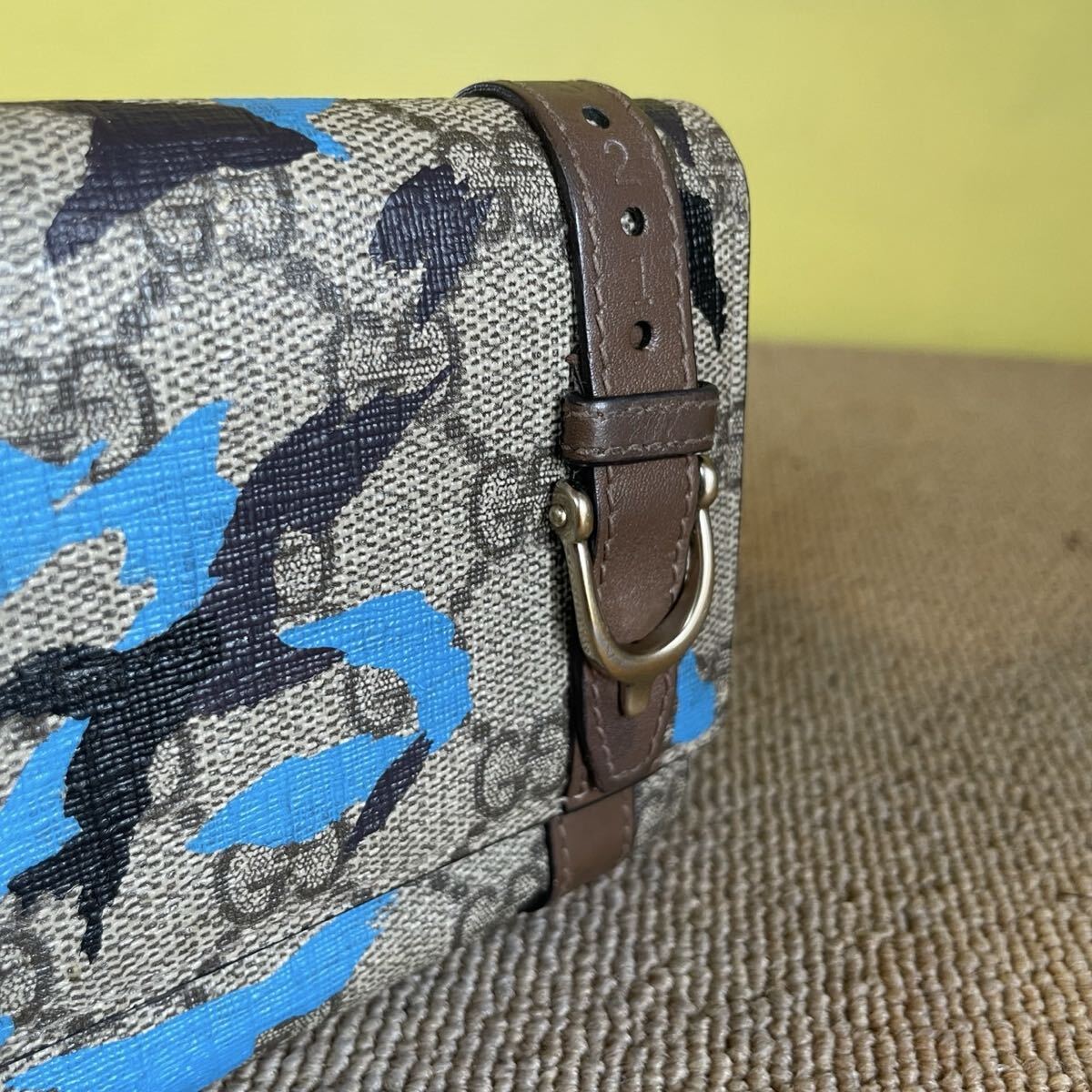 Gucci GG Supreme Camouflage Horsebit Long Wallet – Blue & Beige