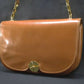 OLD GUCCI Vintage Shoulder Bag / Leather Camel Brown Crest Charm with Dust Bag 70s 80s w/COA