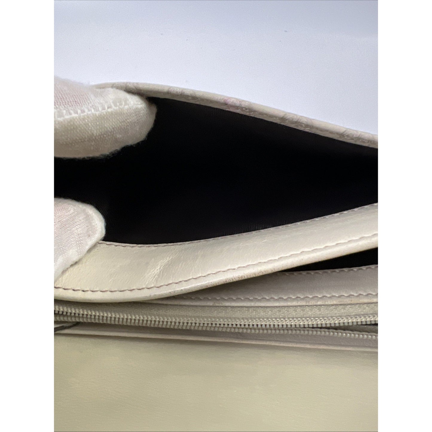 Gucci Long Wallet Men Beige Leather Micro Guccishima