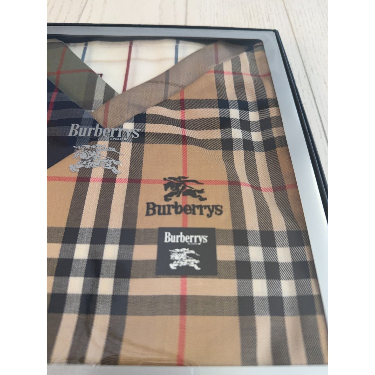 BURBERRY Nova Check Scarf Handkerchief 5 Pack Premium Authentic Gift