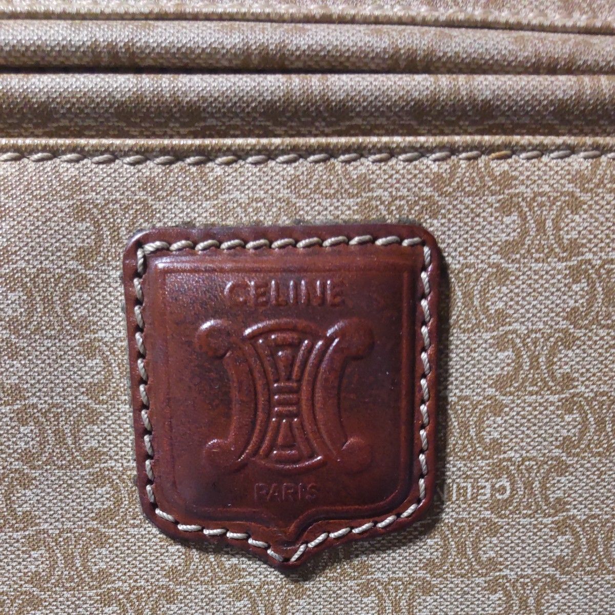 Celine Triumph Boston Bag | Canvas & Leather | Tan | Women's