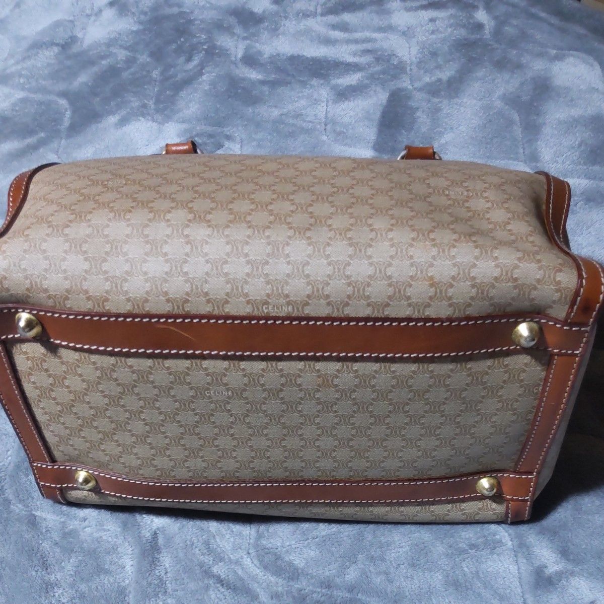 Celine Triumph Boston Bag | Canvas & Leather | Tan | Women's