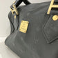 MCM PVC x Leather Black Visetos Handbag Small Boston Bag Gold Hardware 10x7x7