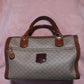 Celine Triumph Boston Bag | Canvas & Leather | Tan | Women's