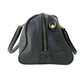 MCM PVC x Leather Black Visetos Handbag Small Boston Bag Gold Hardware 10x7x7