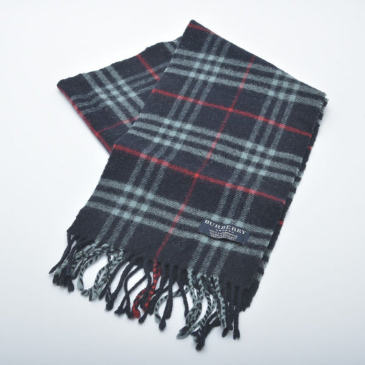 BURBERRY scarf/stole in Nova check, 100% lambswool, navy blue & Red