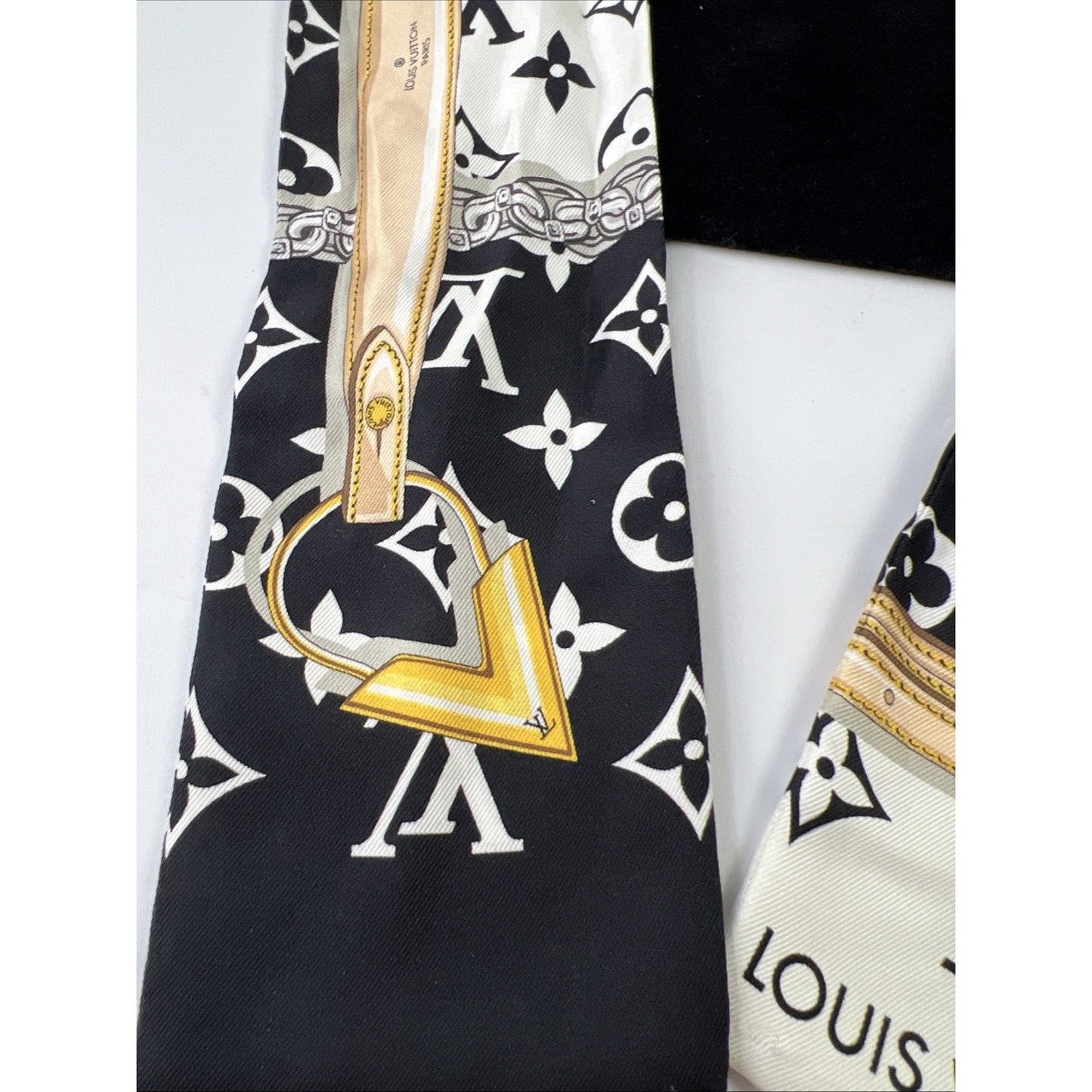 Louis Vuitton Bando Monogram LV Logo Ribbon Scarf