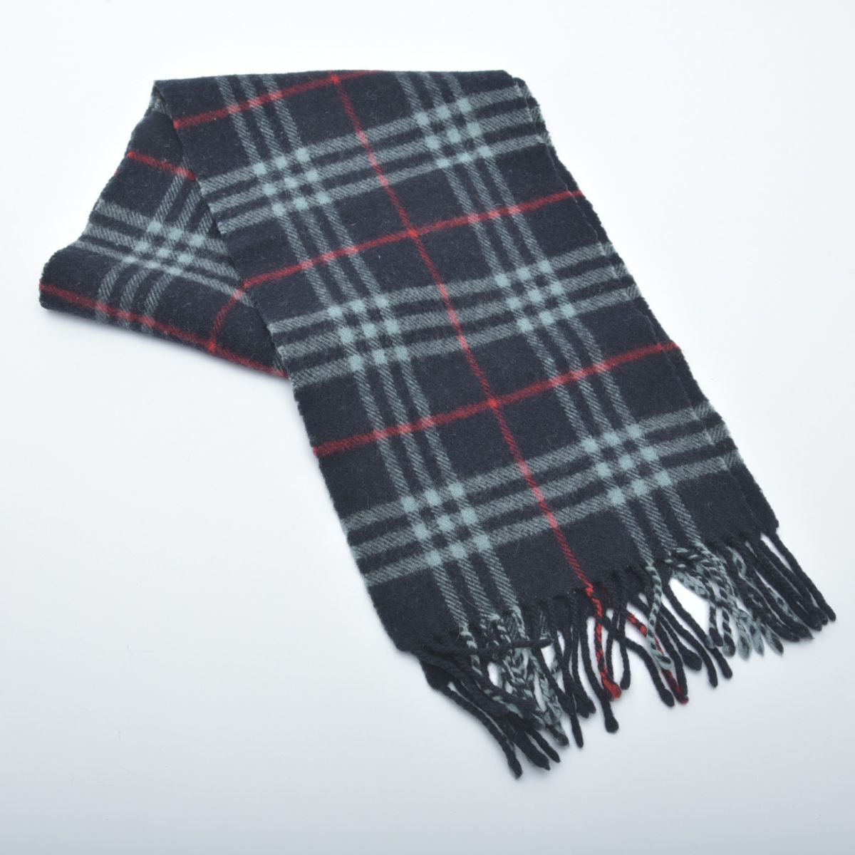 BURBERRY scarf/stole in Nova check, 100% lambswool, navy blue & Red