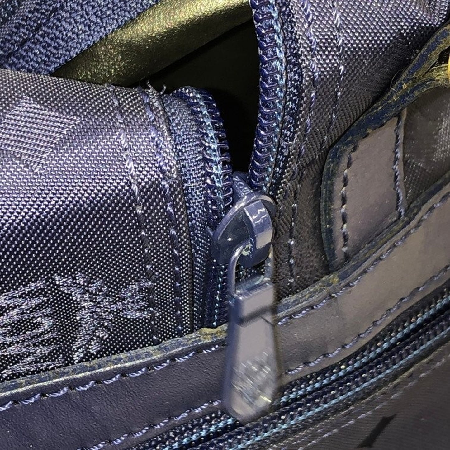 MCM Blue Visetos Monogram Duffle Weekender Bag with strap