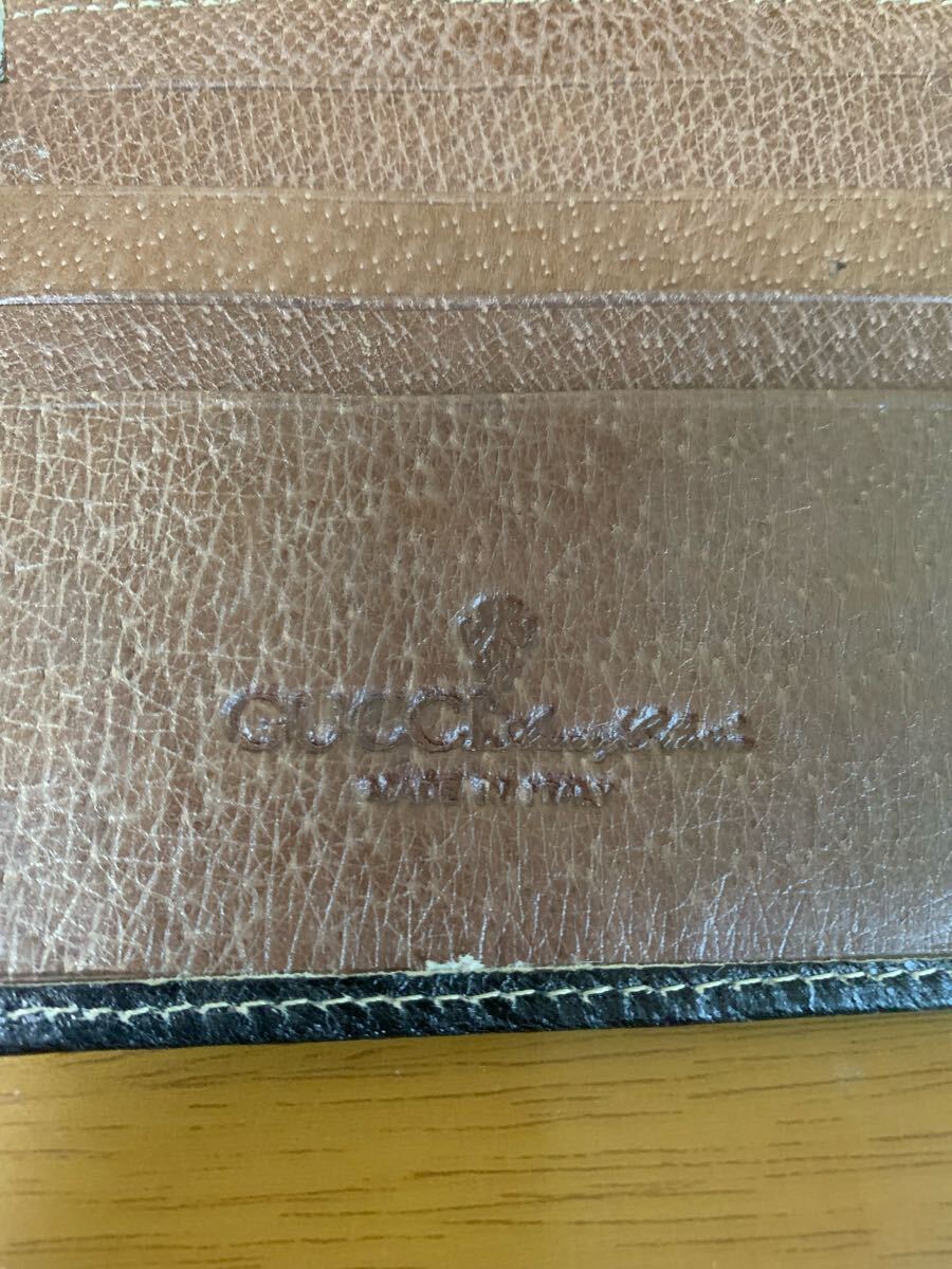 GUCCI Long Wallet Black Brown Women's Vintage