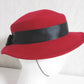 YSL Yves Saint Laurent Wool Hat | Ribbon Detail | Red | Size 56 | Women's