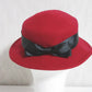 YSL Yves Saint Laurent Wool Hat | Ribbon Detail | Red | Size 56 | Women's