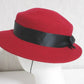 YSL Yves Saint Laurent Wool Hat | Ribbon Detail | Red | Size 56 | Women's