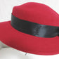 YSL Yves Saint Laurent Wool Hat | Ribbon Detail | Red | Size 56 | Women's