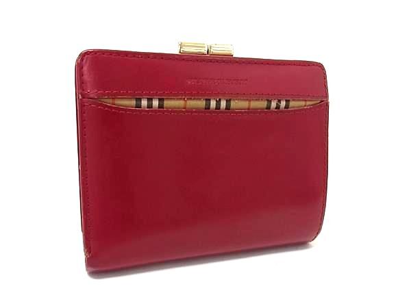 Burberry Bi-Fold Wallet | Leather & Nova Check Detail | Red