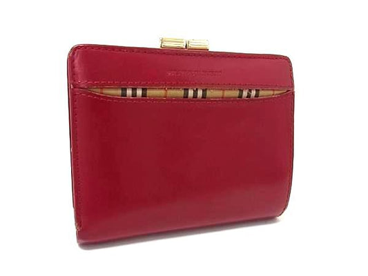 Burberry Bi-Fold Wallet | Leather & Nova Check Detail | Red