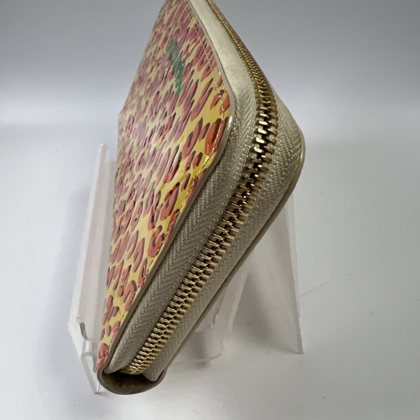 LOUIS VUITTON M91476 Vernis Leopard Zippy Wallet Zip Around Long Wallet Pink