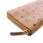 MCM Long Aren Zip Around Wallet in Visetos Cognac - Leather