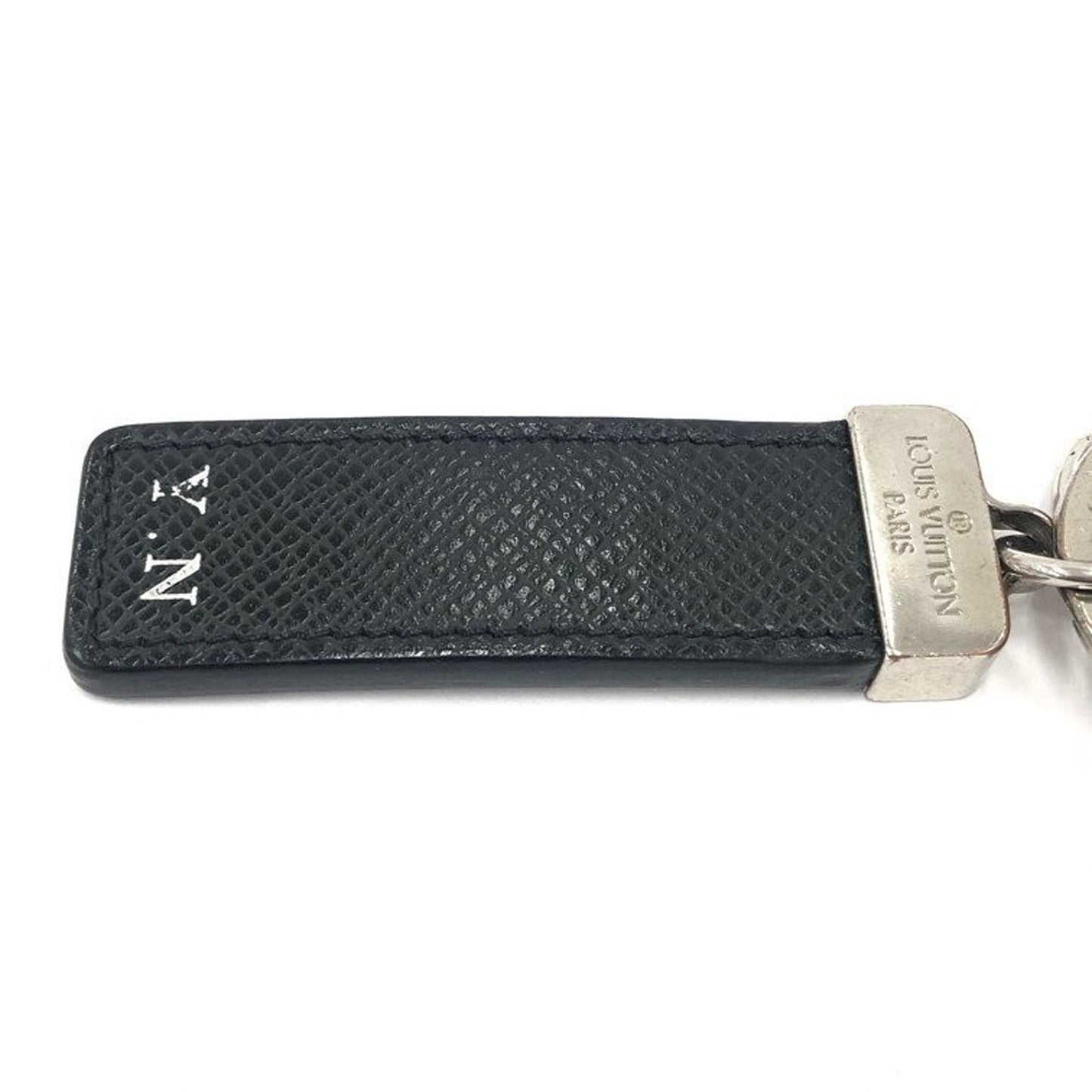 Louis Vuitton Taiga Portefeuille Neo LV Club Keychain Keyring M67242 w/ initials