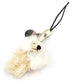 PRADA White Fur Bear Charm Keychain with Box Luxury Accessory