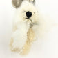 PRADA White Fur Bear Charm Keychain with Box Luxury Accessory