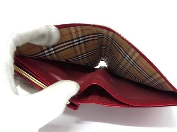 Burberry Bi-Fold Wallet | Leather & Nova Check Detail | Red