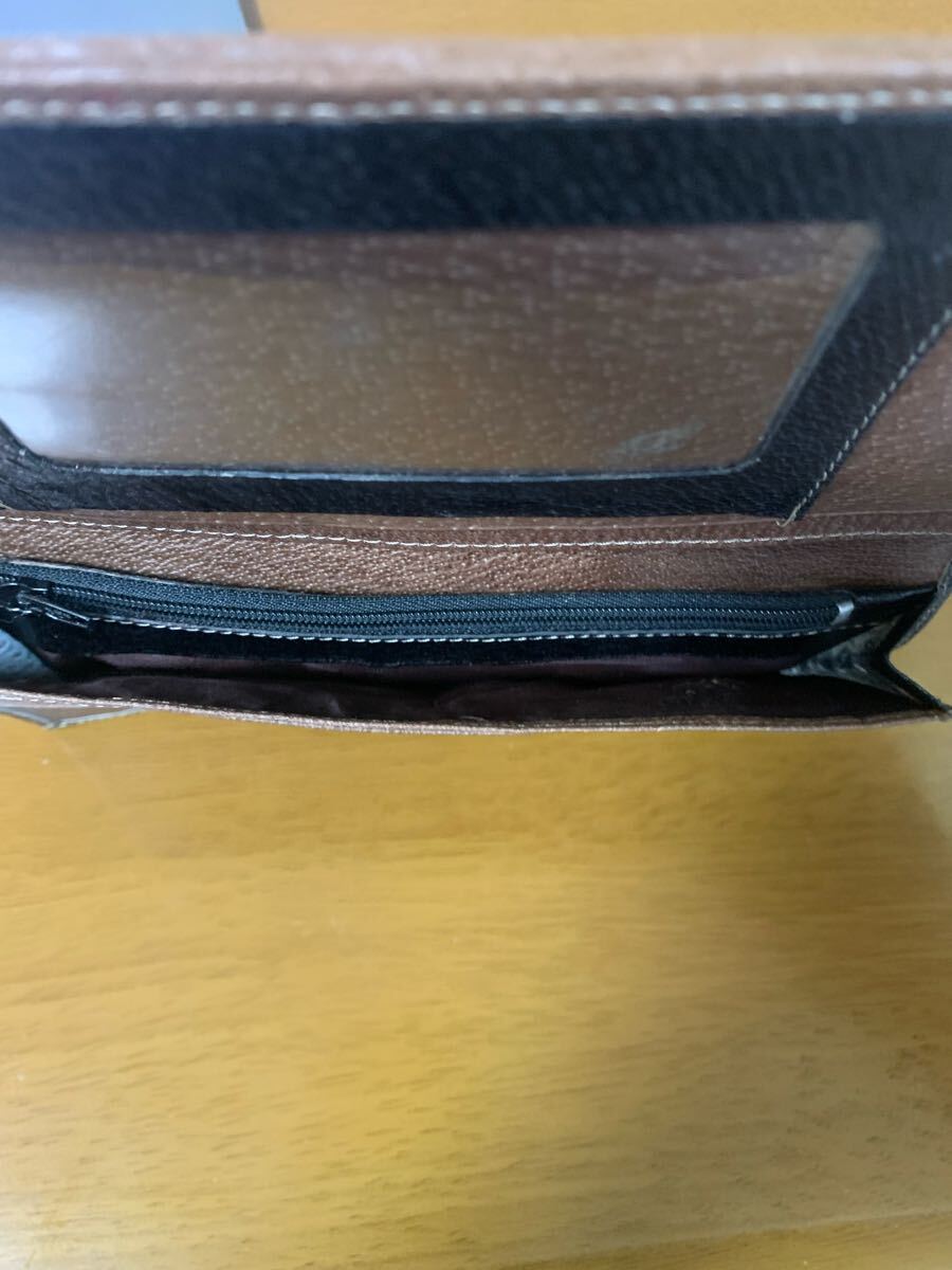 GUCCI Long Wallet Black Brown Women's Vintage