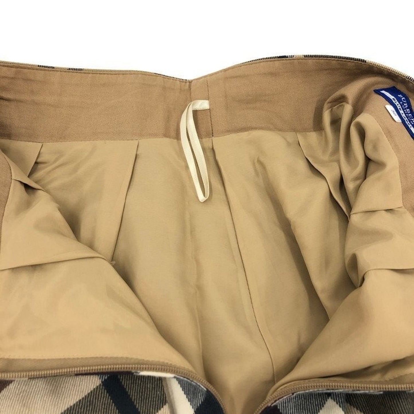 Burberry Blue Label Nova Check Skirt With Strap Beige Size 38