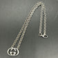 GUCCI Interlocking G GG Logo SV925 Silver Necklace Pendant 17in