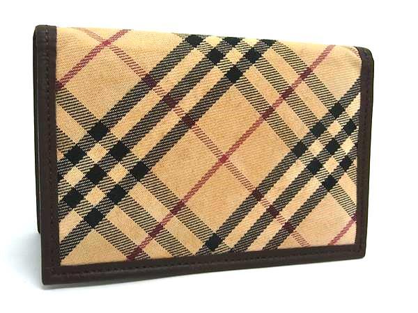 Burberry Nova Check Cardholder | Canvas & Leather | Beige & Brown