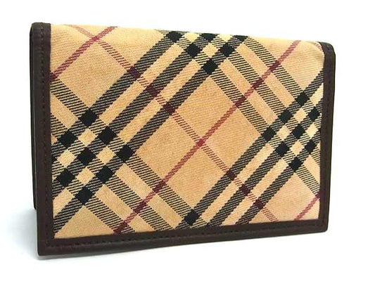 Burberry Nova Check Cardholder | Canvas & Leather | Beige & Brown