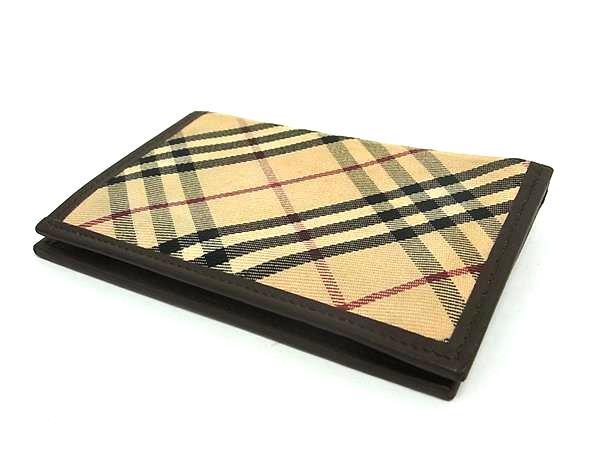 Burberry Nova Check Cardholder | Canvas & Leather | Beige & Brown