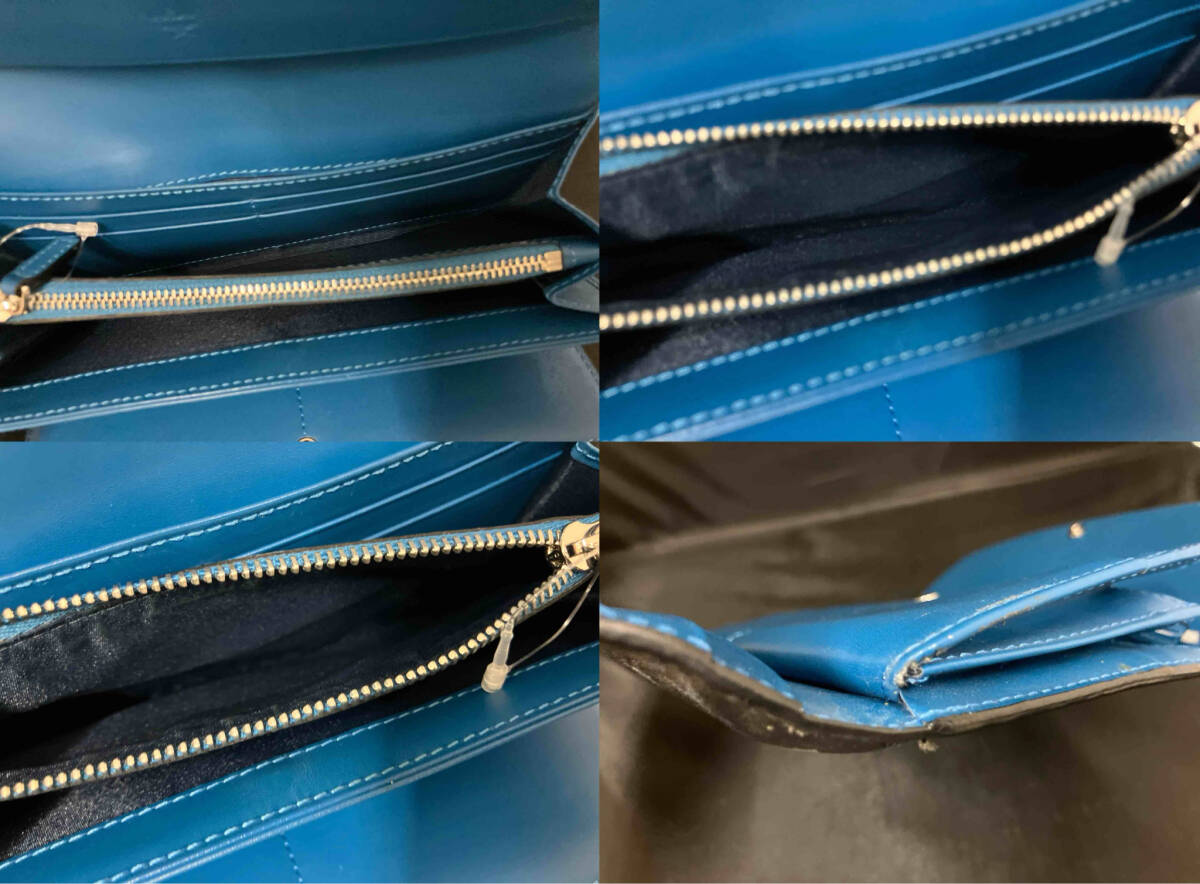 MCM Long Wallet Black Visetos Blue Interior