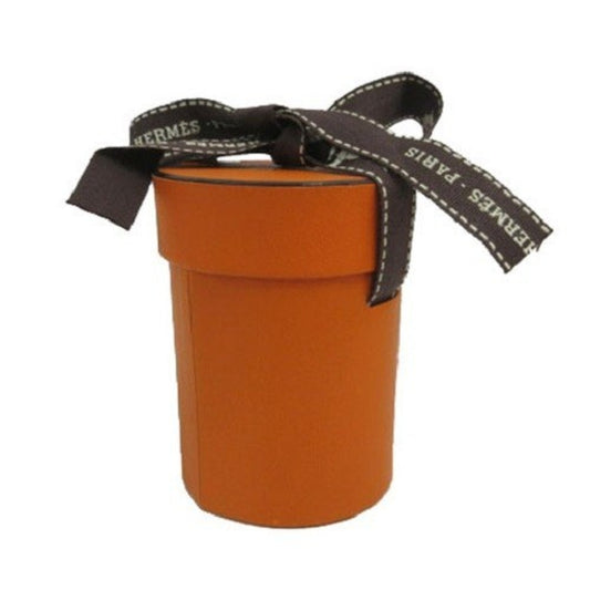 HERMES Twilly Orange Empty Gift Box With Brown Ribbon Scarf Authentic 7 x 5.5 cm