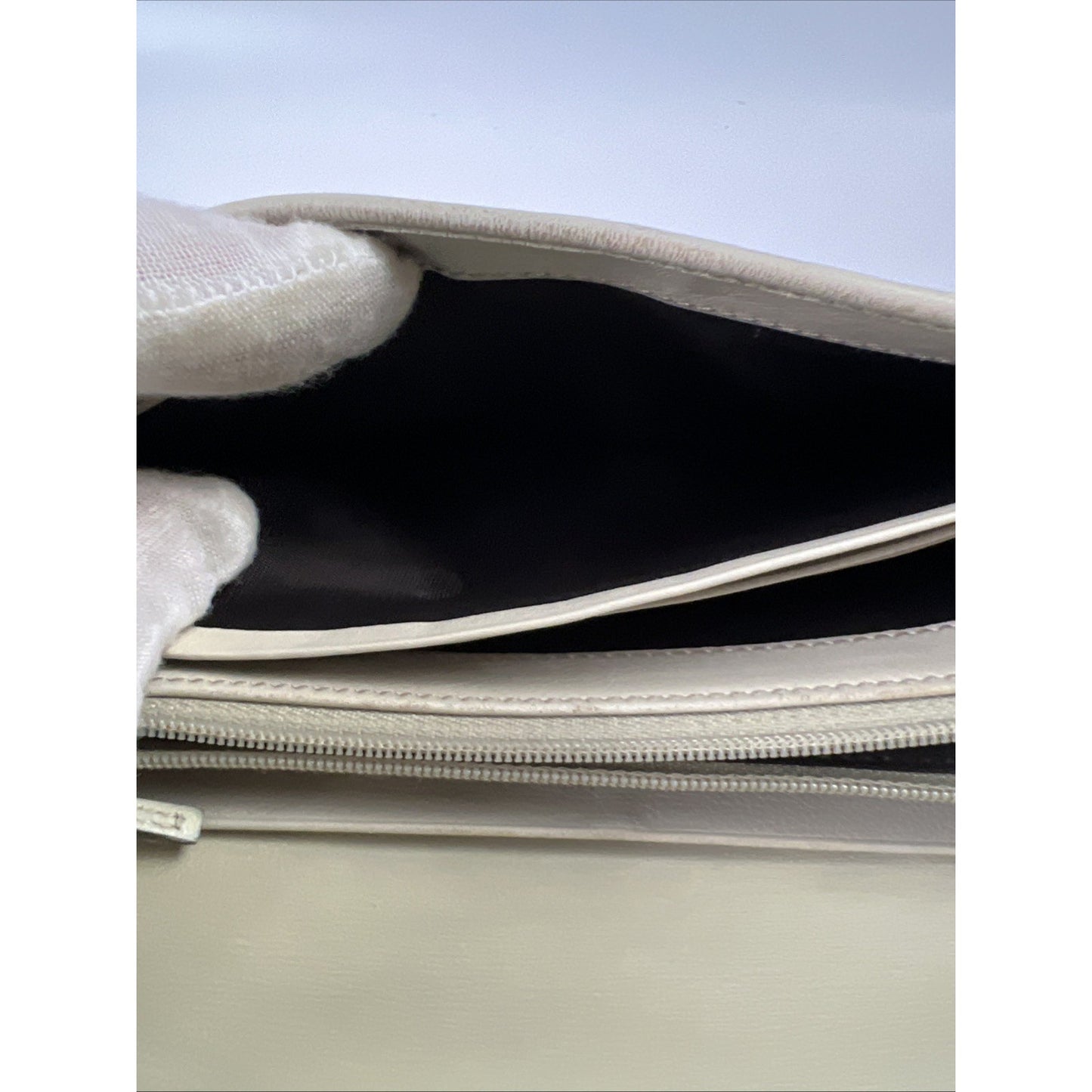 Gucci Long Wallet Men Beige Leather Micro Guccishima