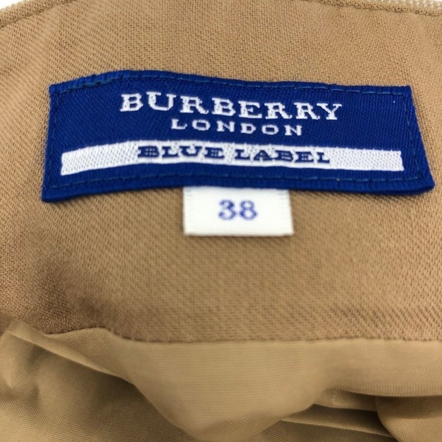 Burberry Blue Label Nova Check Skirt With Strap Beige Size 38