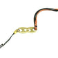 GUCCI Interlocking G Leather Strap Keychain Accessory, Gold Tone x Orange Tone