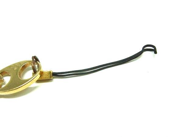GUCCI Interlocking G Leather Strap Keychain Accessory, Gold Tone x Orange Tone