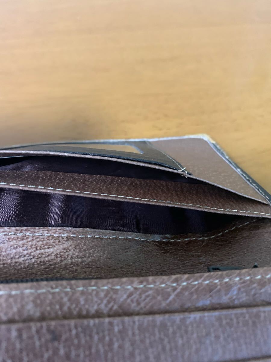 GUCCI Long Wallet Black Brown Women's Vintage